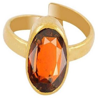                       8.5 Carat natural and Eligent Hessonite Gold Plated Ring by CEYLONMINE                                              