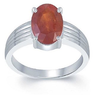 Natural and Eligent Hessonite Gemstone 8.5 Carat Silver Ring by CEYLONMINE