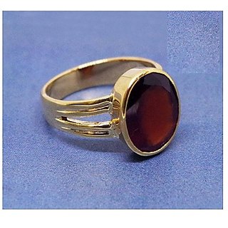                       Natural Hessonite Stone Lab Certified Gold Plated 9.5 Carat Ring BY CEYLONMINE                                              