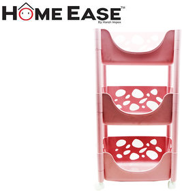 Harsh Pet Basket Style Rectangle 3 LayerLarge Storage Rack Pink