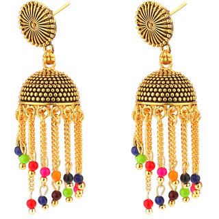 Womens Rava Ball Oxidized Gold Ball Stud Earrings  Voylla  Trendia