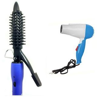 Buy combo of 1000 watt hair dryer Hair Curling Rod Online - Get 82% Off