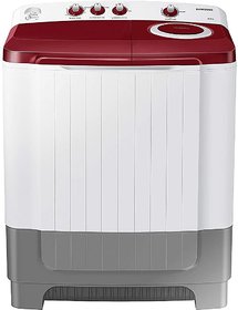 Samsung 8.0 Kg Semi-Automatic 5 Star Top Loading Washing Machine (WT80R4000RG/TL, Light Grey, Wine Red Lid (Opaque), Hex