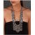 Minha German Oxidised Silver Antique Beads Design Traditional Necklace Set for Women Girls