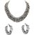 Minha Traditional Oxidized German Silver Plated Choker Necklace Set with Earring for Girls  Wome