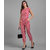 Elizy Women Red Stripe Printed Front Knot Jumpsuits