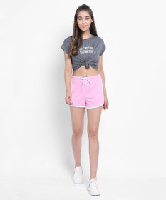 Elizy Women Pink Hosery Short