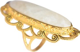 White And Golden Adjustable Ring For Women And Girls