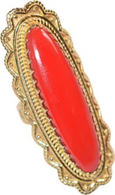 Red And Golden Adjustable Ring For Girls And Women