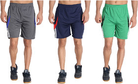 MRD RUNNING  SPORTS SHORTS COMBO WITH ZIPPER POCKETS (FREE SIZE WAIST 28 to 34 INCH) (PACK of 3)
