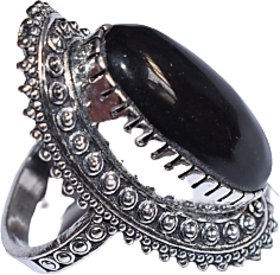 Black Silver Adjustable Ring For Girls And Women