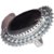 Black Silver Adjustable Ring For Girls And Women
