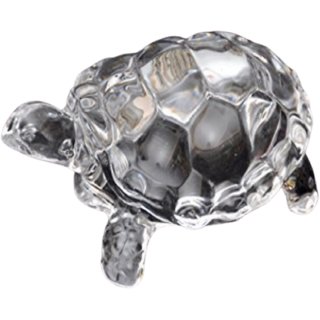 Raviour Lifestyle Pure Sphatik Crystal Good Luck Feng Shui Tortoise Decorative Showpiece - (Crystal, Clear)