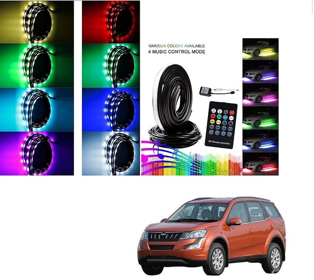 AutoPowerz Set of 4 9 LED RGB Multi-Colour Strip Car Atmosphere Light with  Music Controller and Remote for All Cars Car Fancy Lights Price in India -  Buy AutoPowerz Set of 4