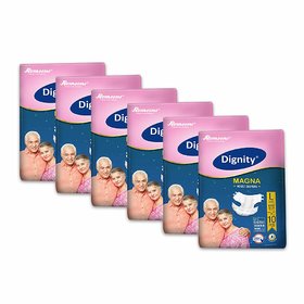 ROMSONS Dignity Magna Adult Diapers, Large, Waist Size 38 - 54, 10 Pcs/Pack (Pack of 6)