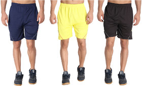 MRD SPORTS  YOGA SHORTS COMBO WITH ZIPPER POCKETS (FREE SIZE WAIST 28 to 34 INCH) (PACK of 3)