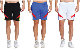 MRD UNISEX RUNNING  SPORTS SHORTS COMBO WITH ZIPPER POCKETS (FREE SIZE WAIST 28 to 34 INCH) (PACK of 3)