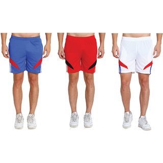                       MRD UNISEX RUNNING  SPORTS SHORTS COMBO WITH ZIPPER POCKETS (FREE SIZE WAIST 28 to 34 INCH) (PACK of 3)                                              
