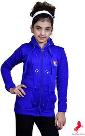 Kids Girl Winter Hooded Sweatshirt Blue