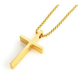                       CEYLONMINE-Origina Gold Plating Jesus Cross Pendant Without Chain                                              