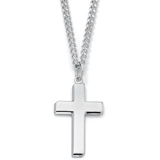                       CEYLONMINE-Original Stone Silver Plating Jesus Cross Pendant Without Chain                                              