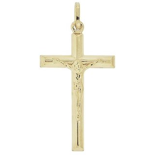                       CEYLONMINE-Real Jesus Cross  Pendant Without Chain Sterling Gold Pendant                                              
