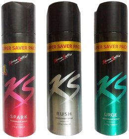 Kama Sutra Spark , Rush ,Urge Deodorant Spray (220 ml) (Pack Of 3 )