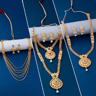 Buy Traditional Gold Plated Neckalce Set Jewellery For Women Girls Online 643 from ShopClues