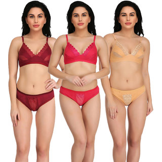 sexy red collection of bra panty set at Rs 299/set
