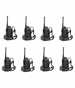 Artek BF-888S BF888S Rechargeable Long Range Walkie Talkie 16 Channels Two Way Radio with earpiece (4 Pairs), Black