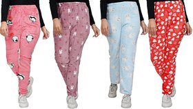 Fashion Designer Printed Woolen Pyjama Lower for Women/Girls, Random Beautiful Designs pack of 2