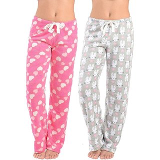 ack of 2 Winter Woolen Soft Fleece Without Pockets  Pajamas for Women/Girl and Ladies (Assorted)upto 38 size