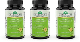 Greeniche Weight Management Natural and Herbal Garcinia Cambogia Extract with Green coffee - 90 Veg Capsules(PACK OF 3)