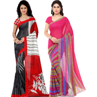 Anand Sarees Pack Of 2 Georgette Sarees with Blouse Piece (COMBO_1164_3_1261 )