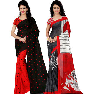 Anand Sarees Pack Of 2 Georgette Sarees with Blouse Piece (COMBO_1261_1262_3 )