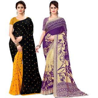 Anand Sarees Pack Of 2 Georgette Sarees with Blouse Piece (COMBO_AS_1262_5_1086_6 )