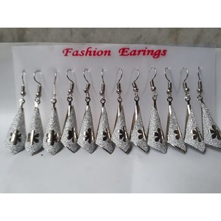 Handmade stylish hanging Antique Silver metal  long earrings for girls and Women (6 pair set)