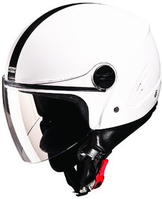 Studds Track SUSTPOFHWHEXL Open Face Helmet (Plain White, XL)