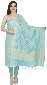 Mansha Fashions Women Banarasi Salwar Suit Dress Material SKY BLUE