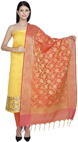 Mansha Fashions Women Banarasi Salwar Suit Dress Material Yellow