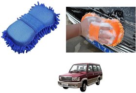 Auto Addict Car Bike Washing Microfiber Cleaning Gloves Sponge Mitt 1pc For Toyota Qualis