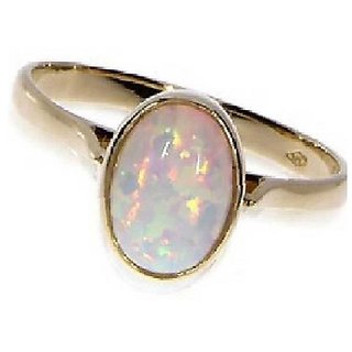                       2 ratti Natural Opal  Stone Unheated Lab Certified pure Gold plated Ring by CEYLONMINE                                              