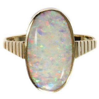                       2 ratti Ring Natural Opal Gold plated Ring by CEYLONMINE for unisex                                              