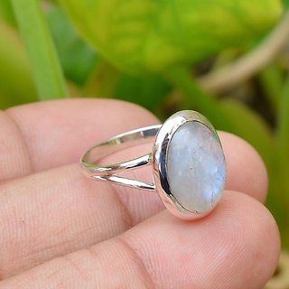                       2.25 Carat Only Moonstone Ring With Natural Moonstone Lab Certified Silv                                              