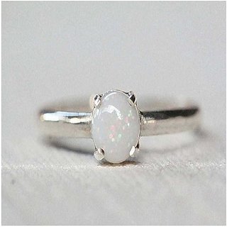                       Opal  original & lab certified 2.5 ratti silver Ring for astrological purpose by CEYLONMINE                                              