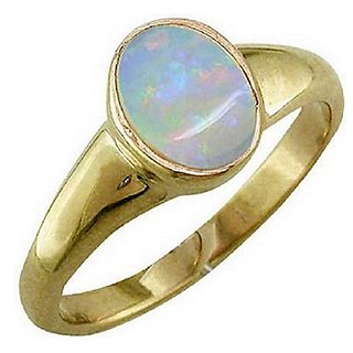                       3 ratti Natural Lab certified Stone Gold plated Opal Ring by CEYLONMINE                                              