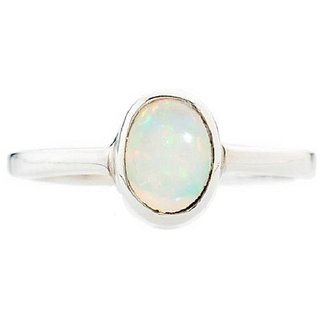                       Opal  original & lab certified 3.5 ratti silver Ring for astrological purpose by CEYLONMINE                                              