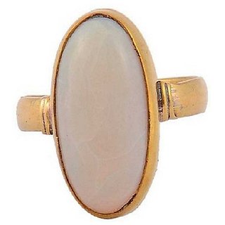                       3.5 Carat Natural Stone Gold plated Opal Ring for unisex by CEYLONMINE                                              