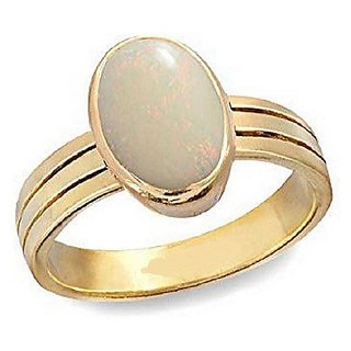                       Lab Certified Opal Ring 3 Natural Opal Gold plated Ring by CEYLONMINE                                              