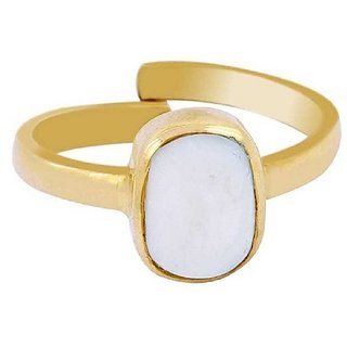                       Natural and Precious Opal Gemstone 3.25 Ratti Certified Adjustable gold plated Ring by CEYLONMINE                                              